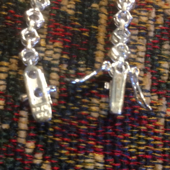 Sterling Silver Brilliant Round Cubic Zirconia Graduated Tennis Bracelet Signed - Picture 10 of 12